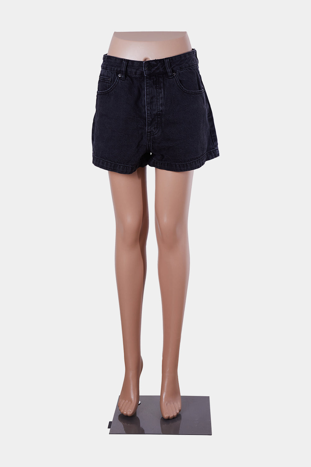 GLASSONS Black High Waisted Denim Shorts
