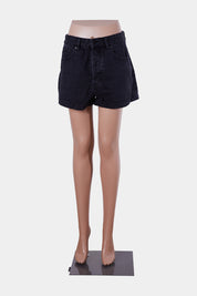 GLASSONS Black High Waisted Denim Shorts