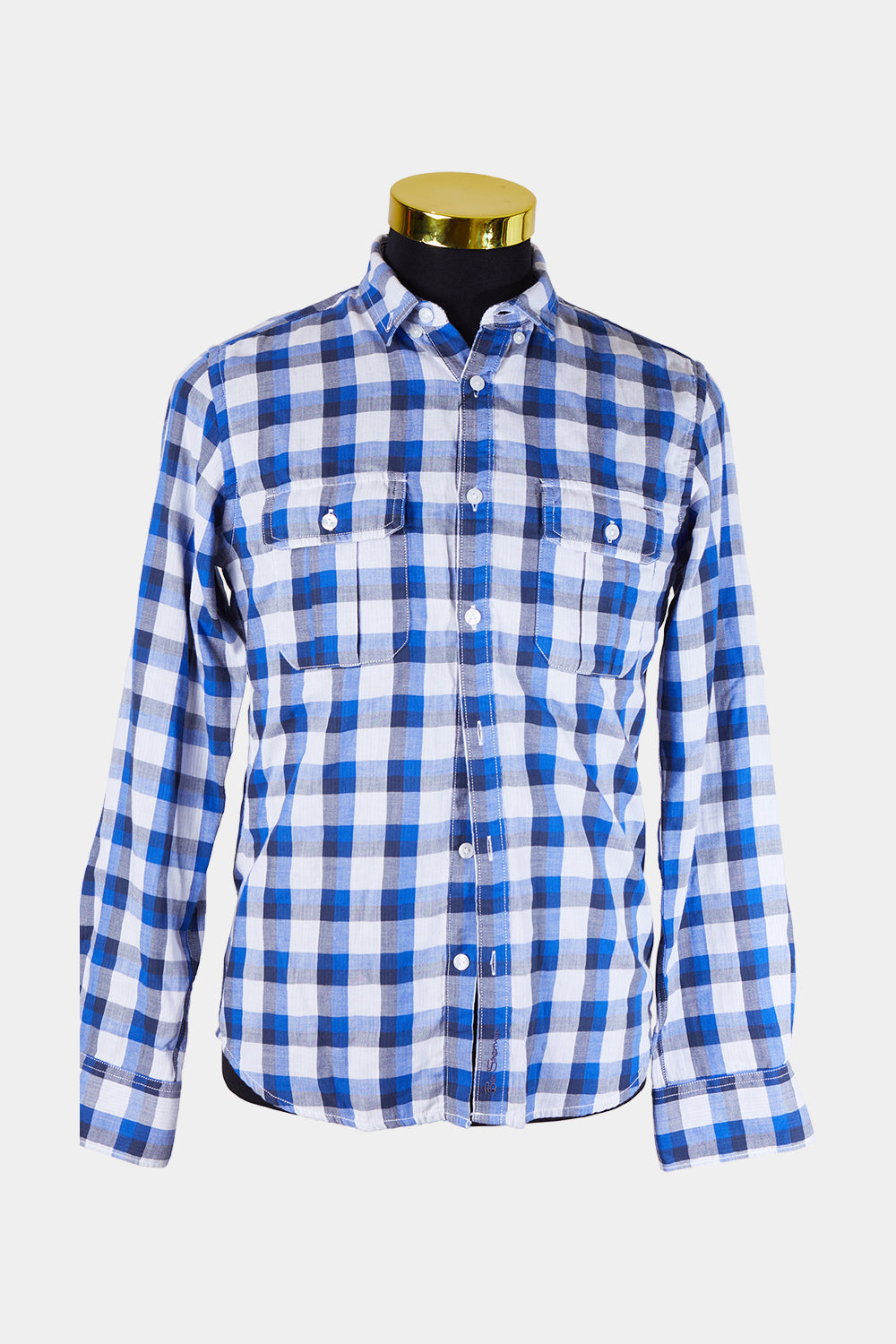 Ben Sherman Blue Check Button Down Shirt