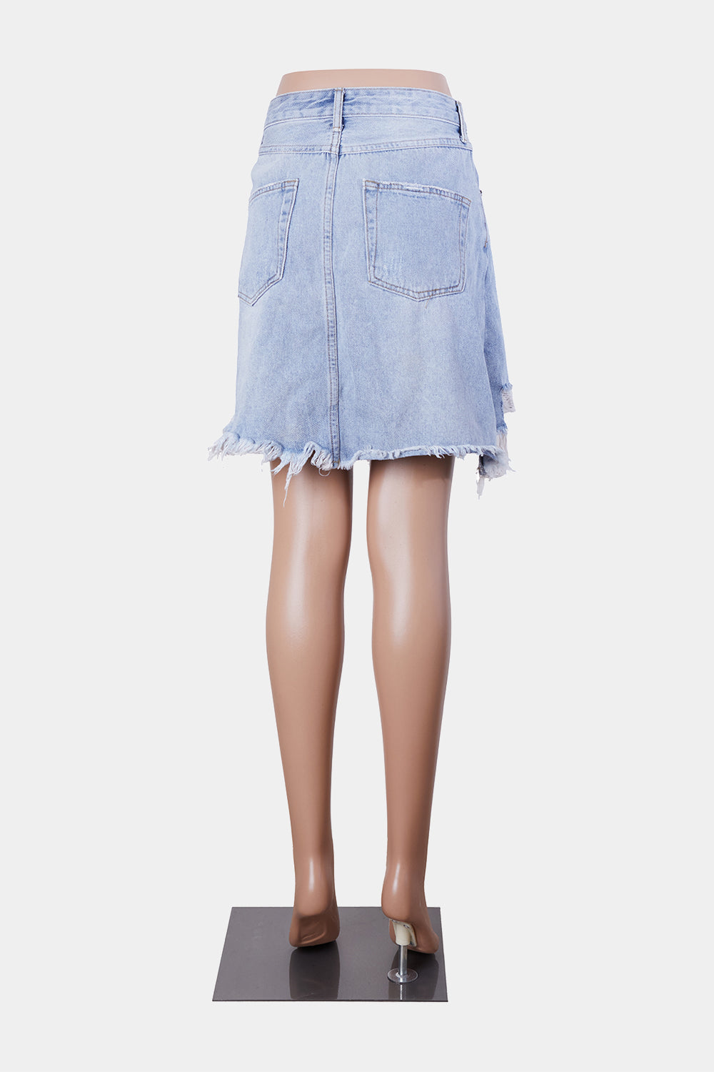 Madison Square Bue Distressed Deniim High Waisted Skirt