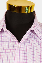 Van Heusen Pink Purple and White Pattern Button Down Shirt