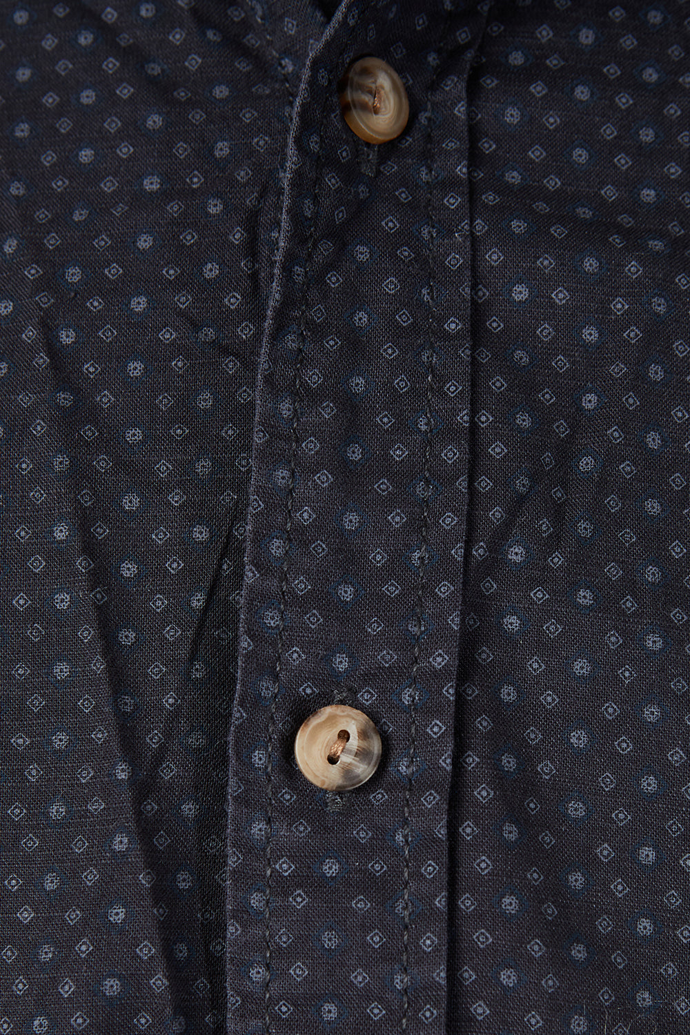 Assorted Brands Navy Pattern Short Sleeve Button Down Shirt