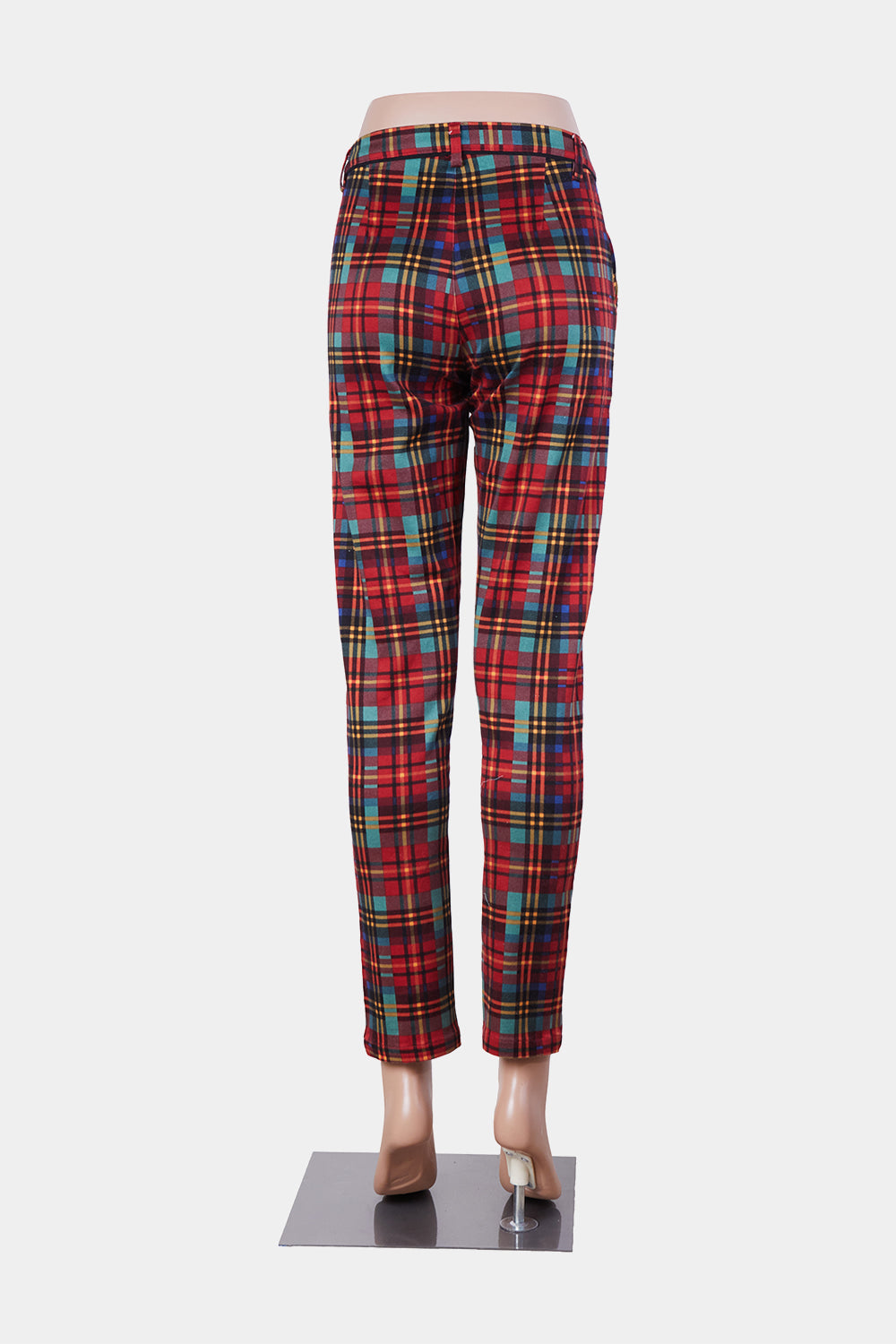 DANGERFIELD Red and Green Tartan Slim Fit Pants