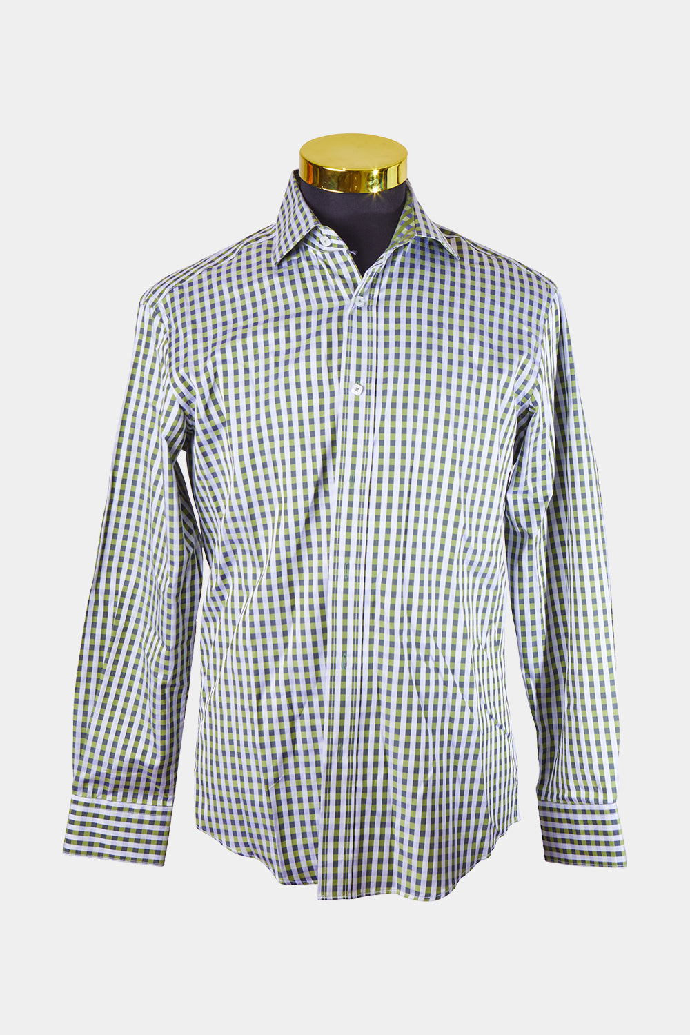 BUGATCHI Green Check Button Down Shirt