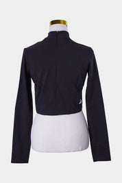 Adidas X Swarovski Black Glitter Stripe Detail High Neck Long Sleeve Crop