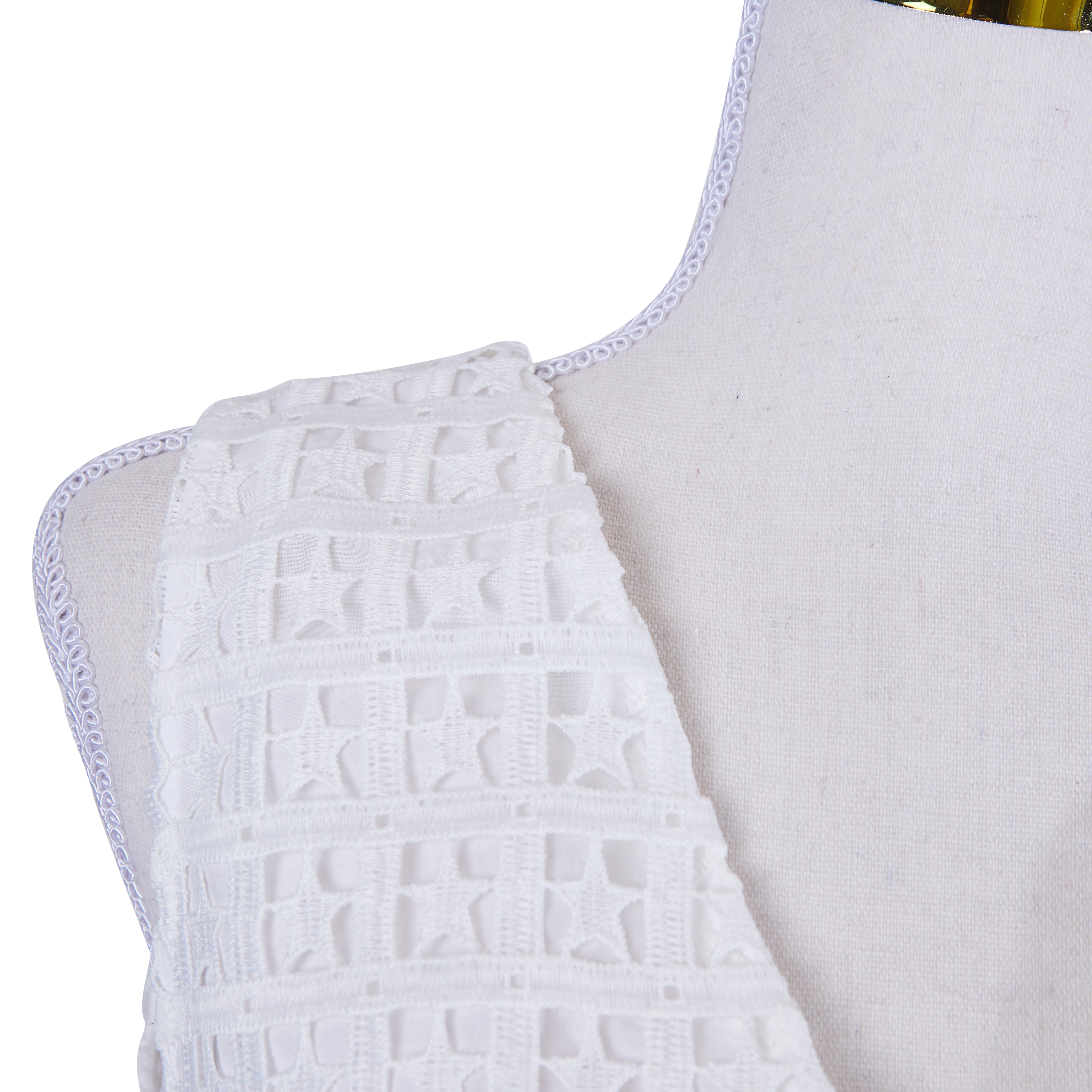 ZARA White Star Broderie Anglaise V Neck Shift Dress
