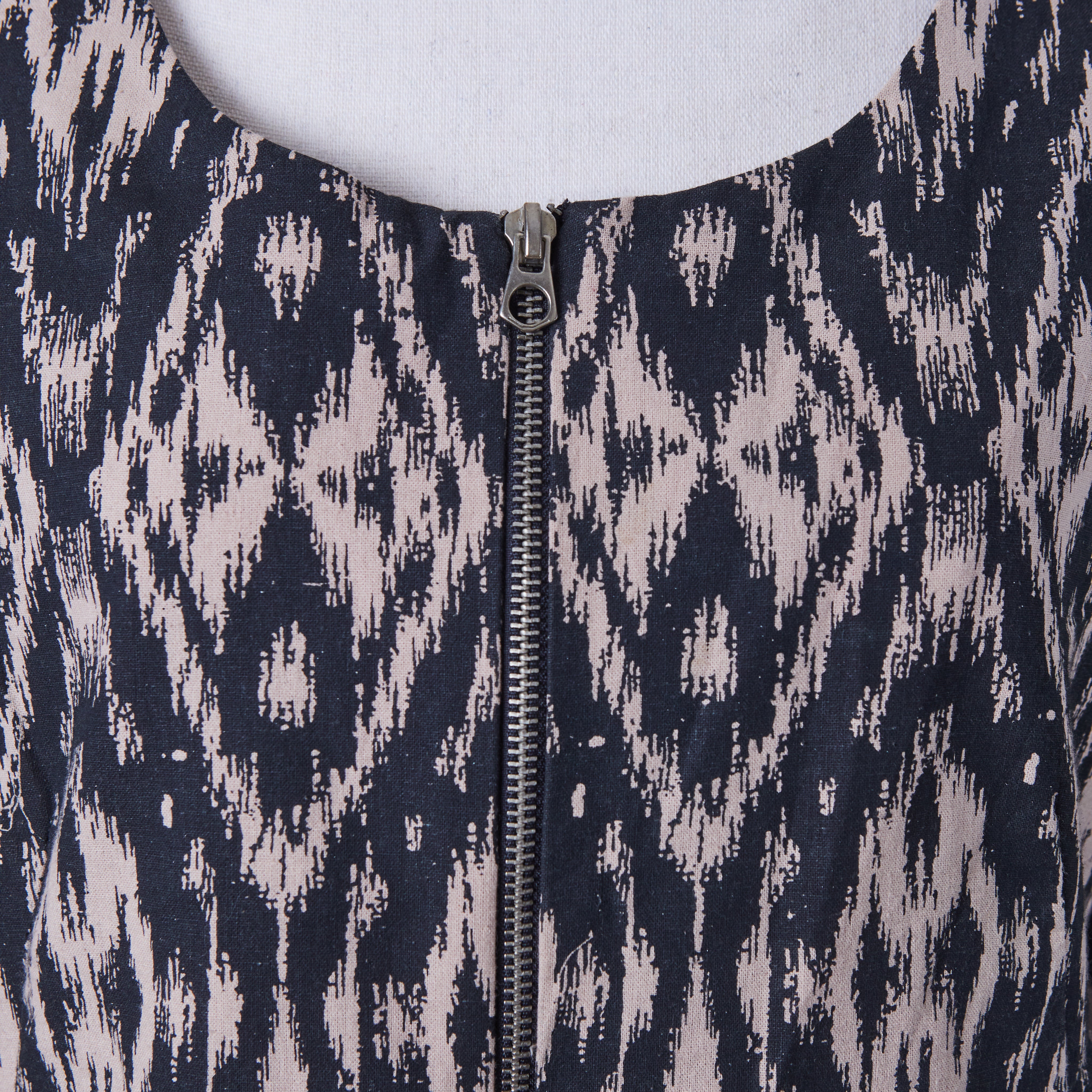 ISHKA Beige and Black Print  Zip Up Light Jacket