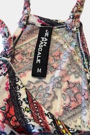 Jean Pascale Red Paisely Print Midi Dress