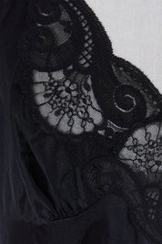 Vanity Fair Black Lace Detail Slip Dress