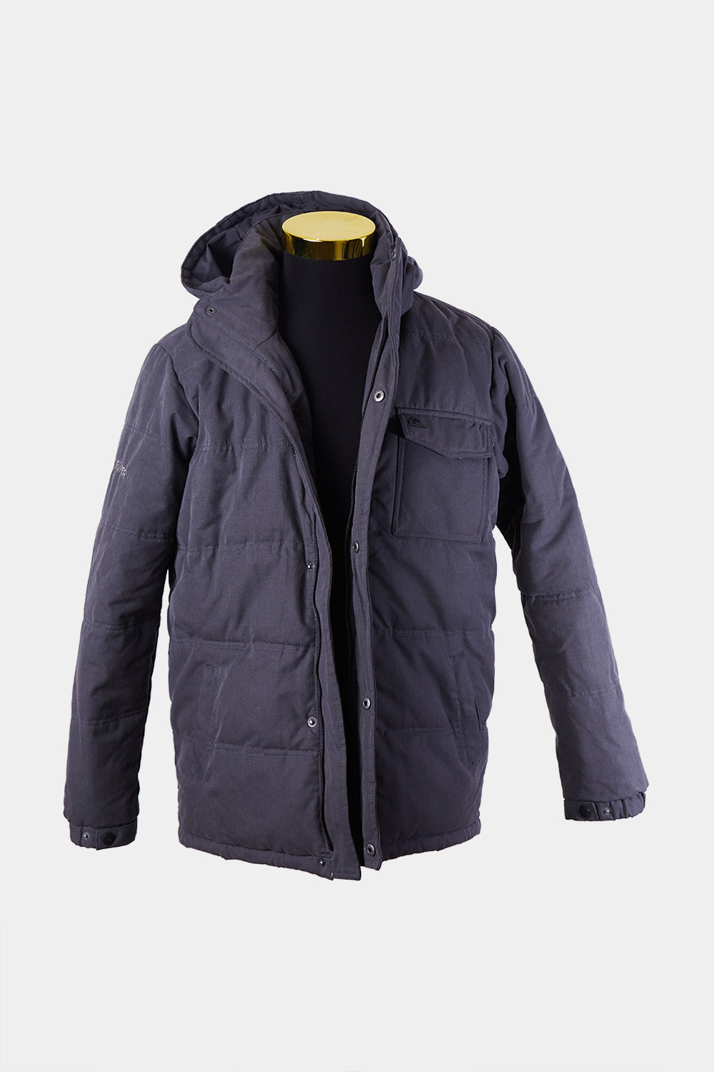 QUIKSILVER Grey Hooded Puffer Jacket