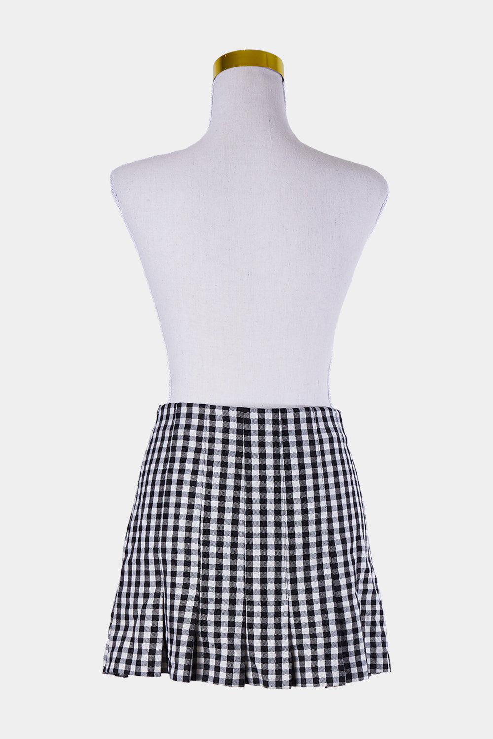 ZARA Black and White Check Skater Skirt