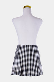 ZARA Black and White Check Skater Skirt