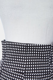 TEMT Black and White Pattern High Waisted Textured Pencil Skirit