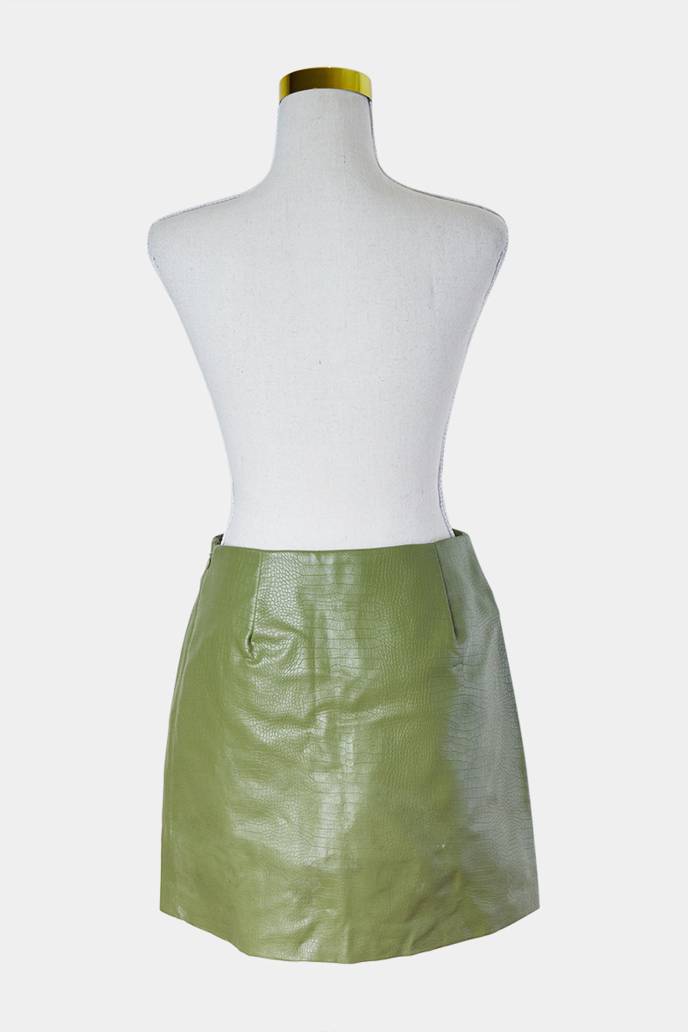 Cotton On Olive Green PU Croc Effect Mini Skirt