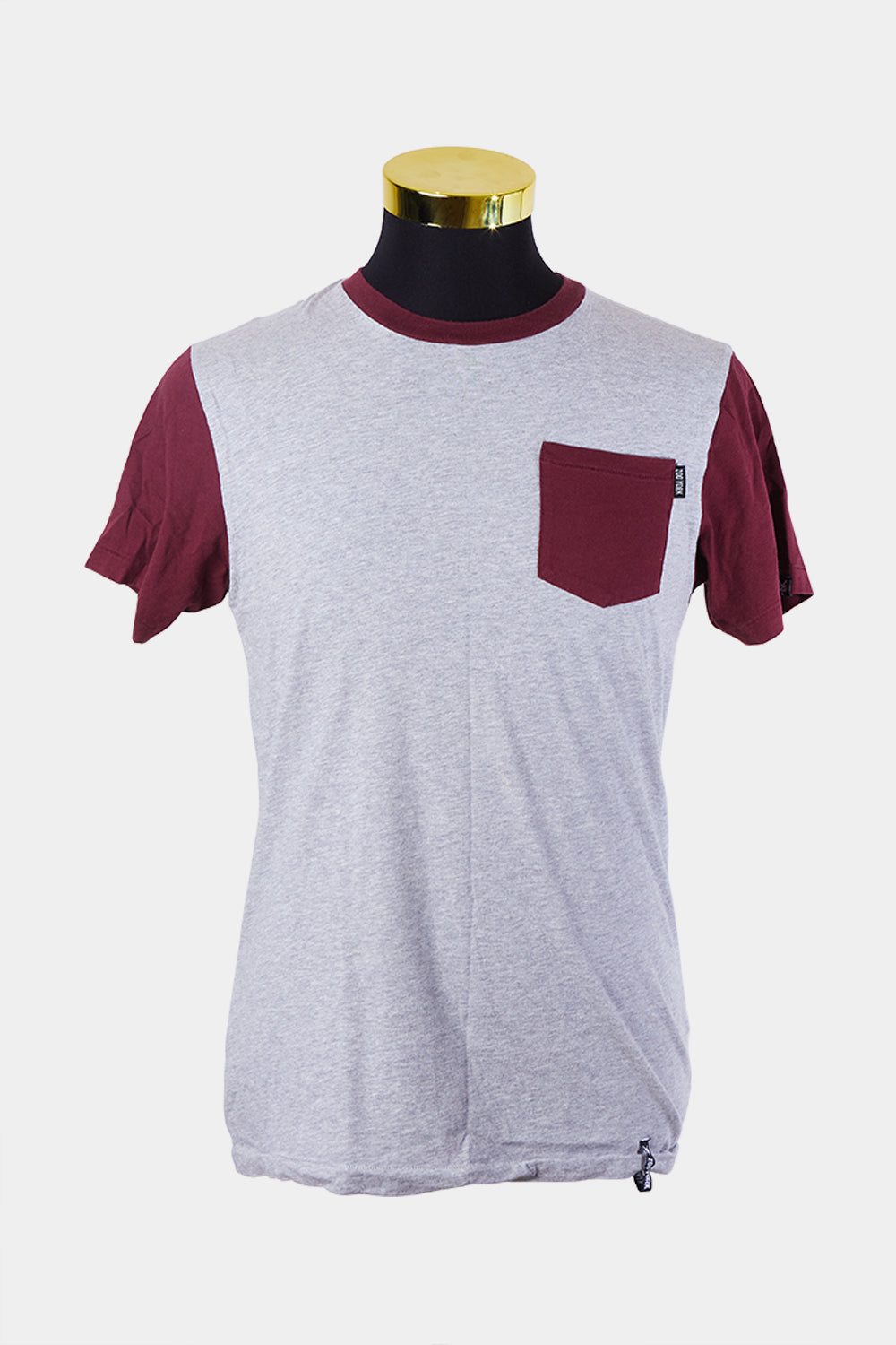 Zoo York Grey and Maroon Pocket T Shirt