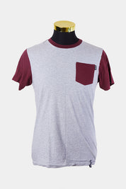 Zoo York Grey and Maroon Pocket T Shirt