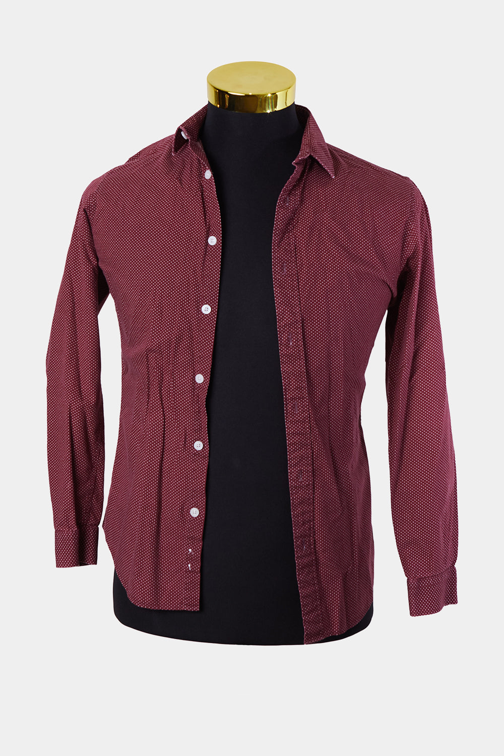 Jack London Burgundy and White Spot Button Down Shirt