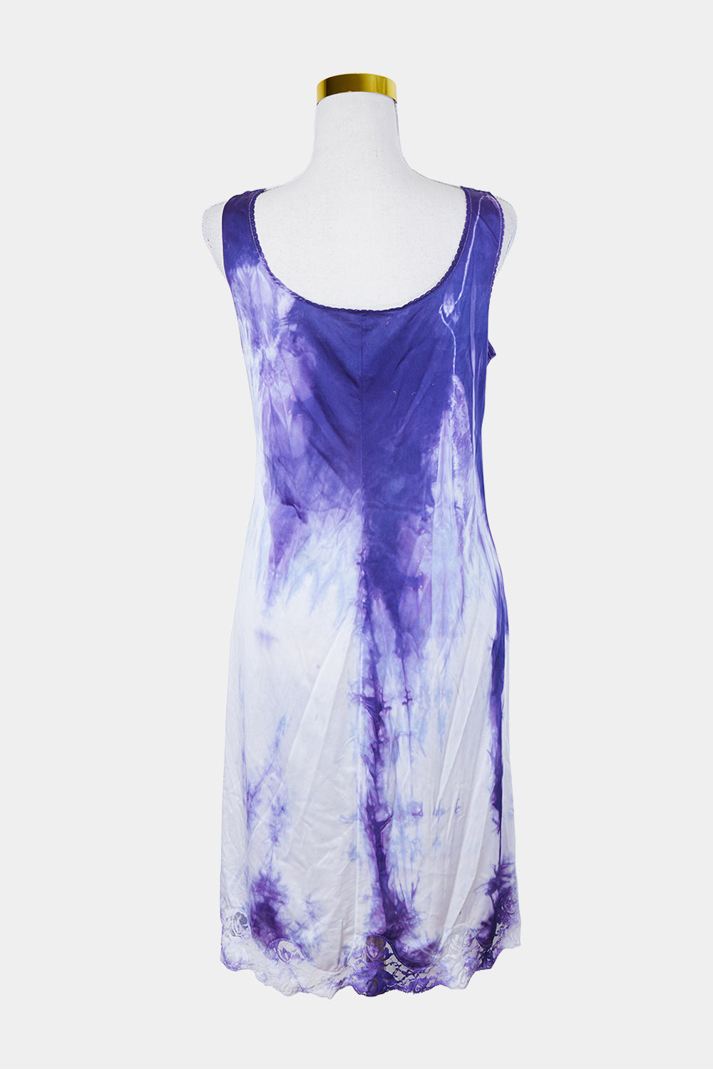 Assorted Brands Purple and White Lace Detai Tie Dye Slip Dress