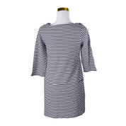 ZARA Black and White Stripe Long Sleeve Mini Dress