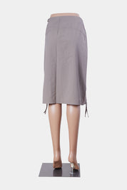 KATHMANDU Brown Drawstring Midi Skirt