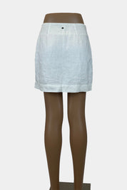 GHANDA White Linen Skirt