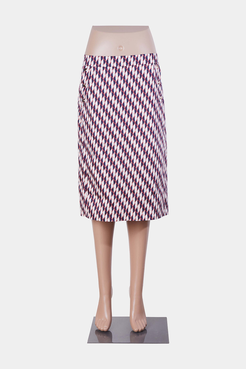 PREVIEW Red, Blue and Off White Pocket Detail Midi Skirt