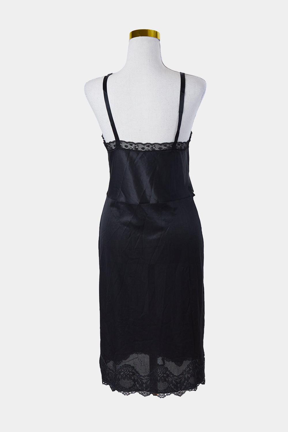 INFIDELLE Black Lace Detail Slip Dress