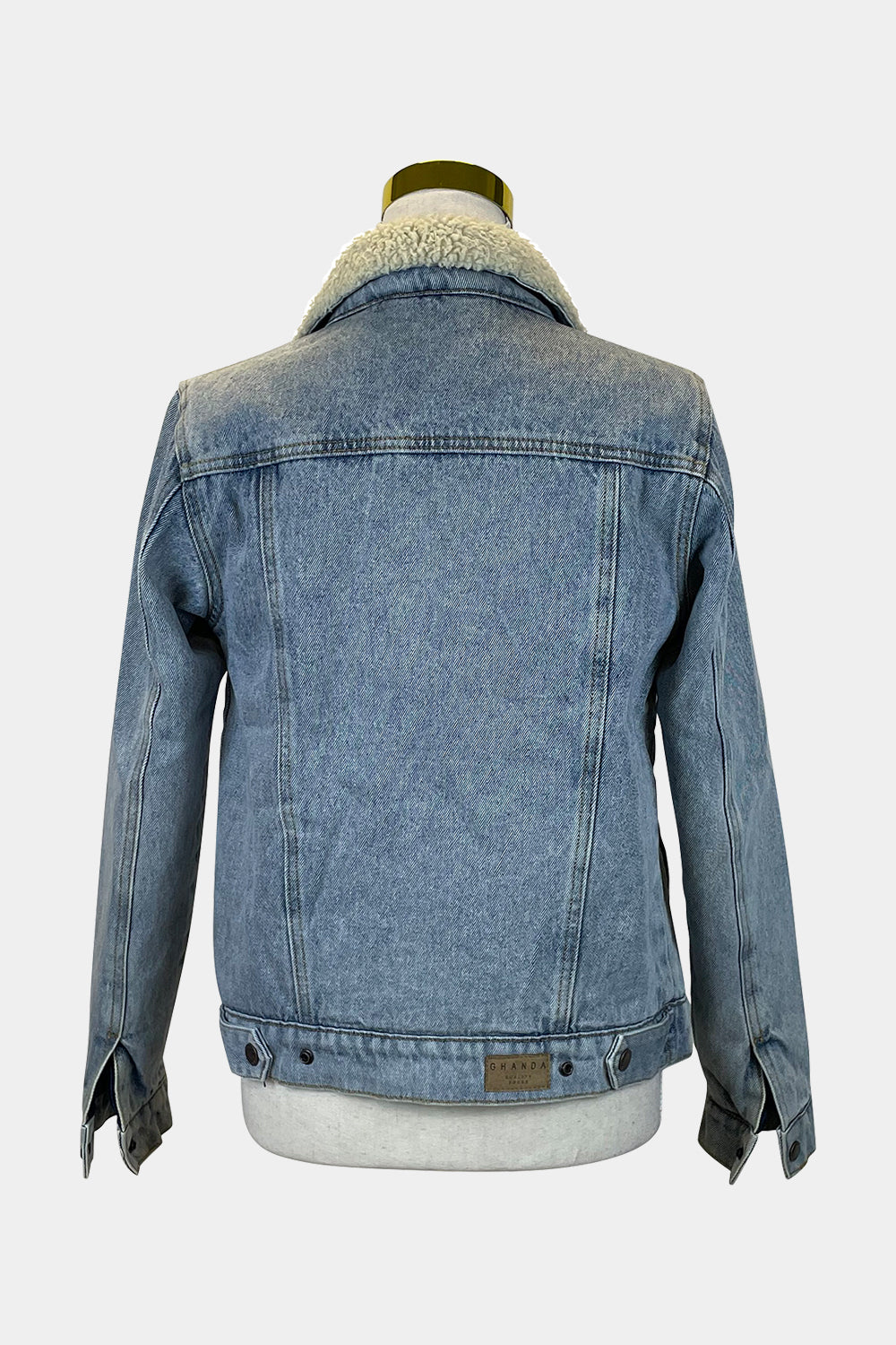 GHANDA Denim Faux Shearling Jacket