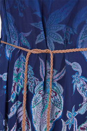 DESIGUAL Blue Belted Print Dress