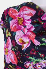 Assorted Brands Pink and Black Floral Boatneck Dress