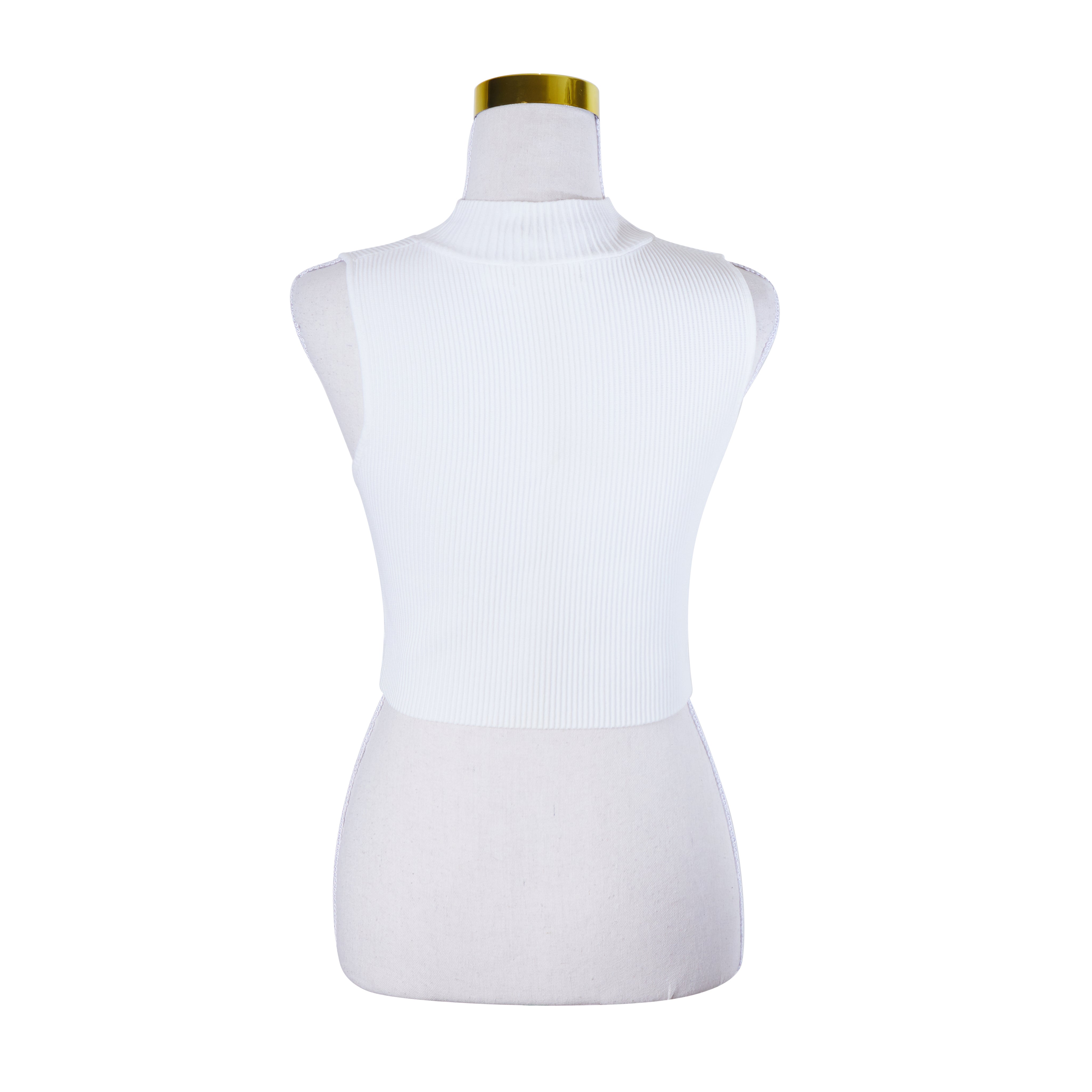GLASSONS White High Neck Crop Top