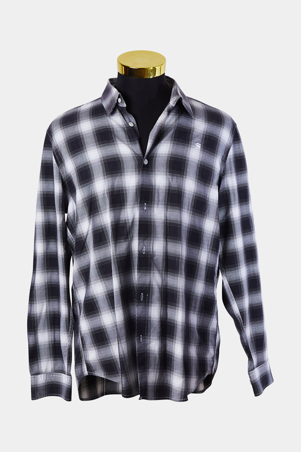 G Star Raw Black and White Plaid Button Down Shirt