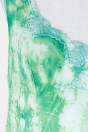 Assorted Brands Green Tie Dye Lace Detail Slip Dress