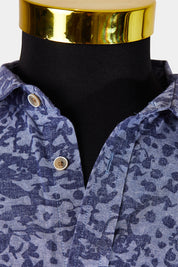 Ben Sherman Blue Print Button Down Shirt