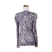 DECJUBA Light Pink and Black Cheetah Print Long Sleeve Top