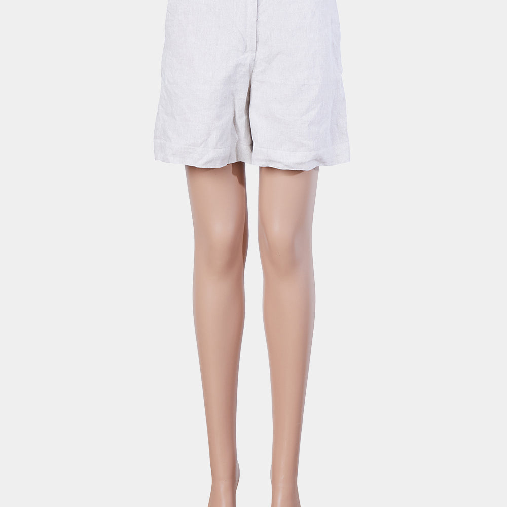 Assembly Label Beige Linen High Waisted Shorts