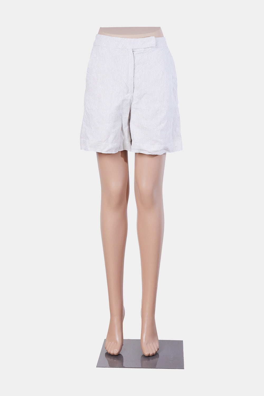 Assembly Label Beige Linen High Waisted Shorts