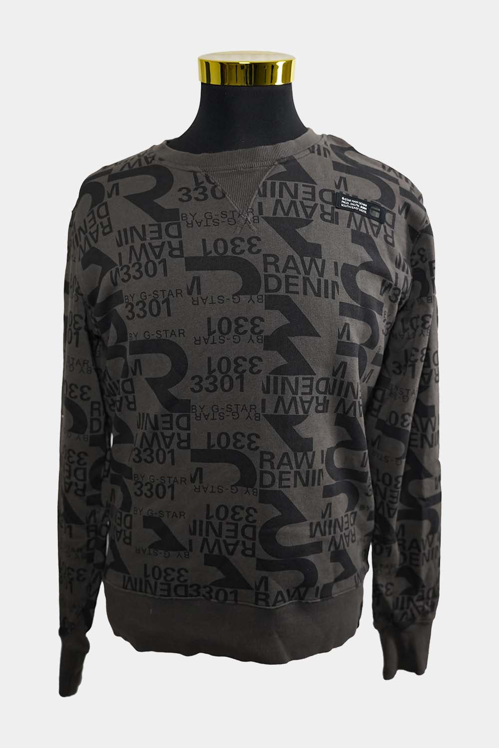 G-star Raw Grey Graphic Text Pullover Sweater