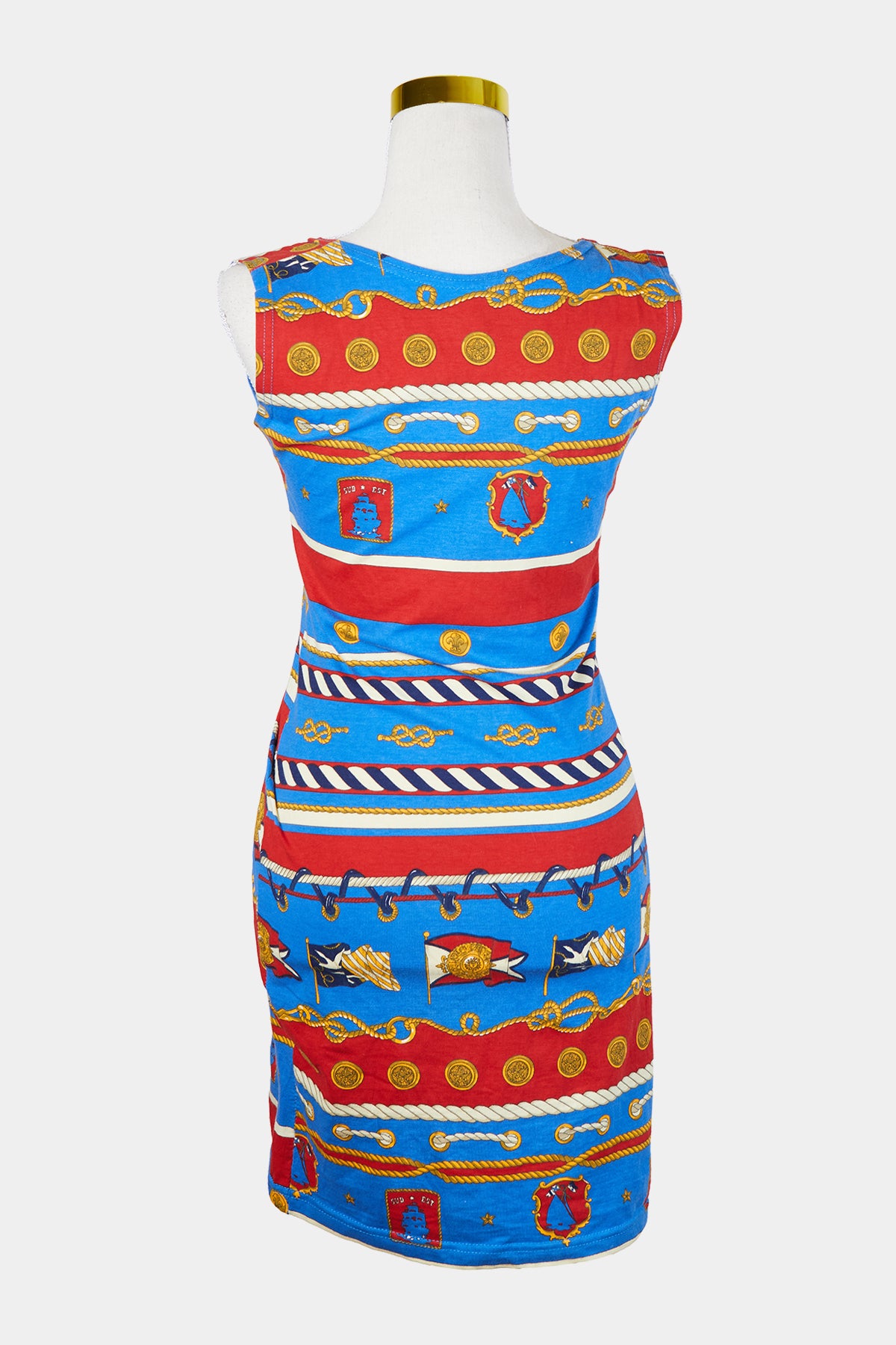 Baci Da Londra Red and Blue Sleeveless Dress