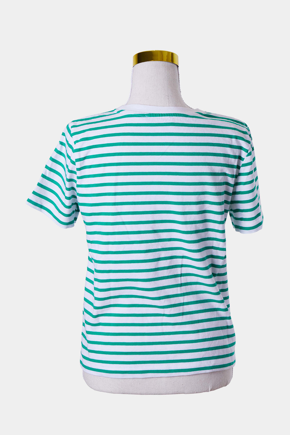 ZARA Green and White Stripe T Shirt