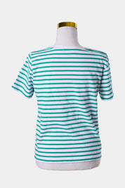 ZARA Green and White Stripe T Shirt
