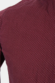 Jack London Burgundy and White Spot Button Down Shirt