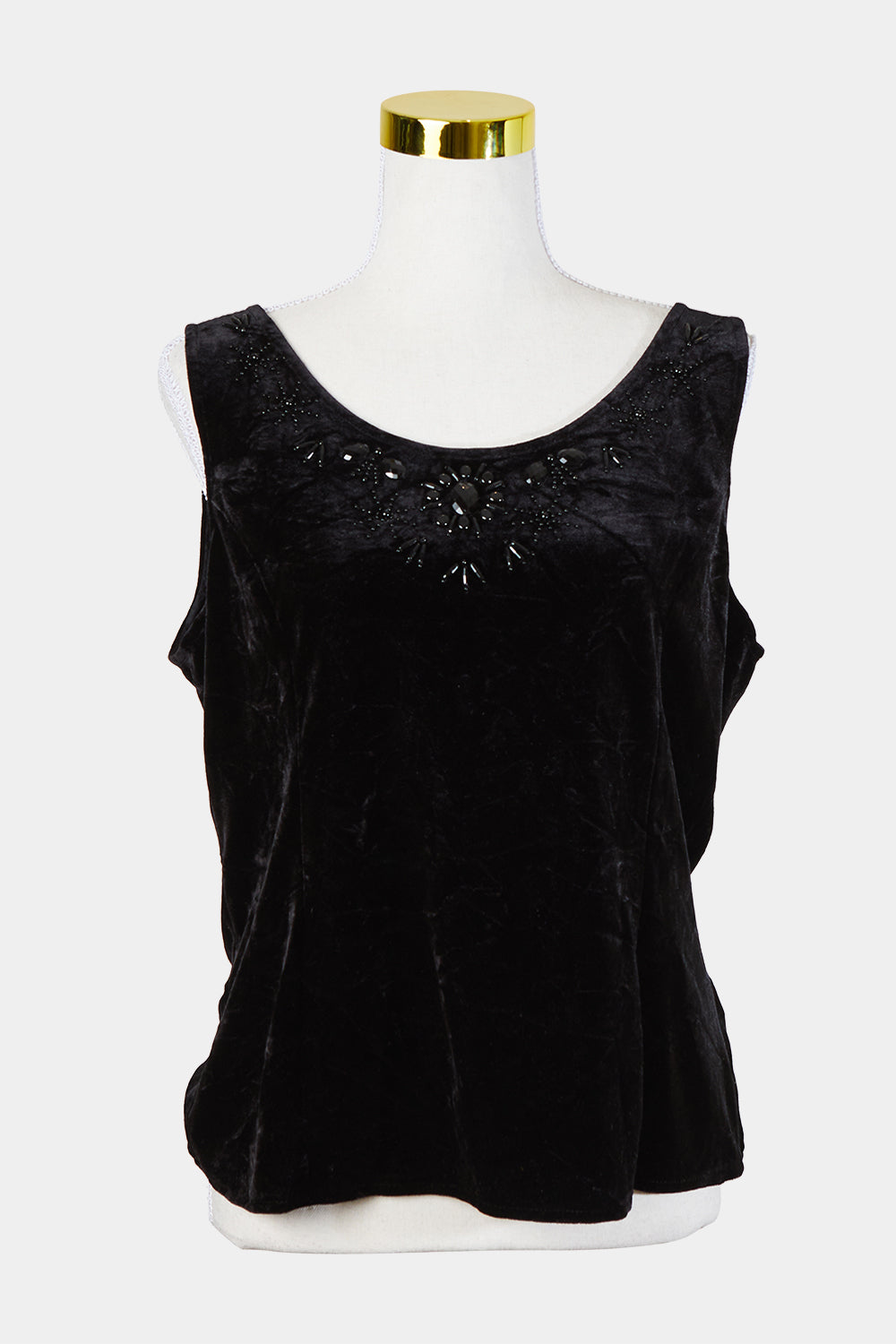 Dunnes Stores Black Velevt Beaded Crop Top