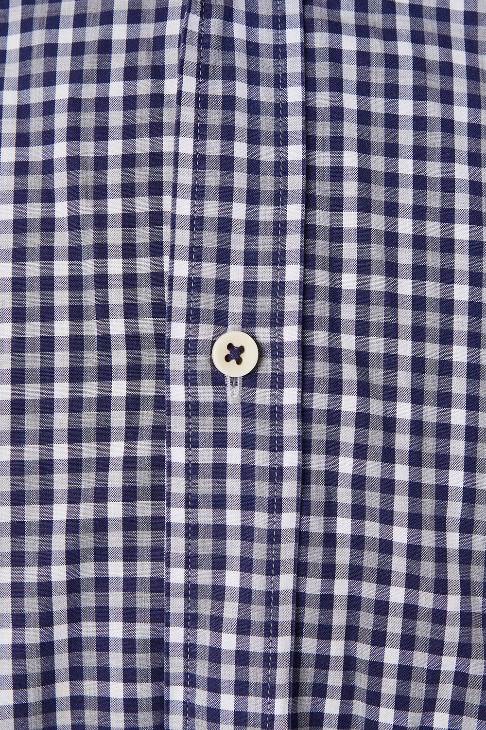 Mj Bale Navy and White Gingham Super Slim Button Down Shirt