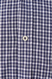 Mj Bale Navy and White Gingham Super Slim Button Down Shirt