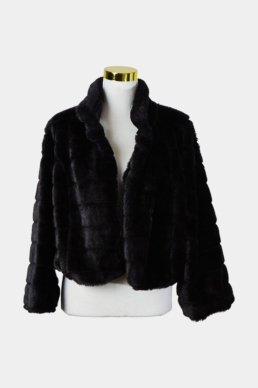Face Off Black Faux Fur Cropped Jacket