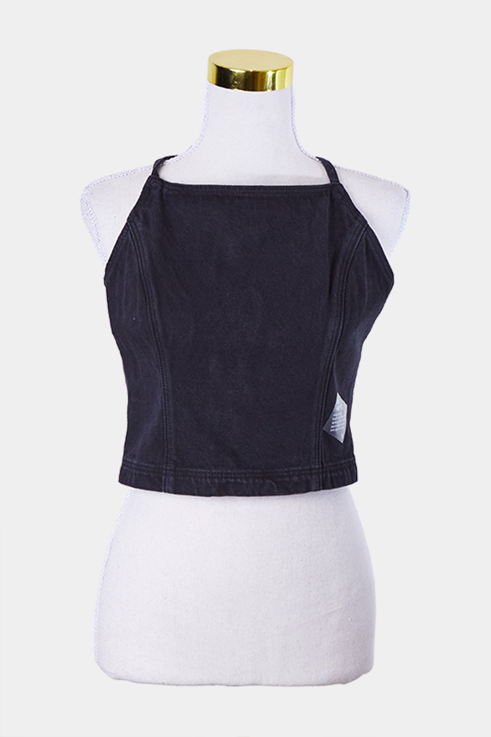 Abrand Jeans Black Denim Tie Back Crop Top