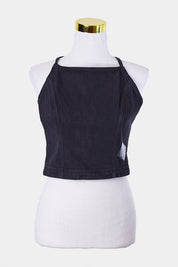 Abrand Jeans Black Denim Tie Back Crop Top