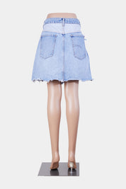 Nobody Denim Blue Two Tone High Rise Denim Skirt