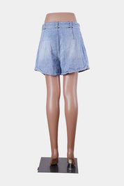GLASSONS Light Blue Denim Shorts with Belt